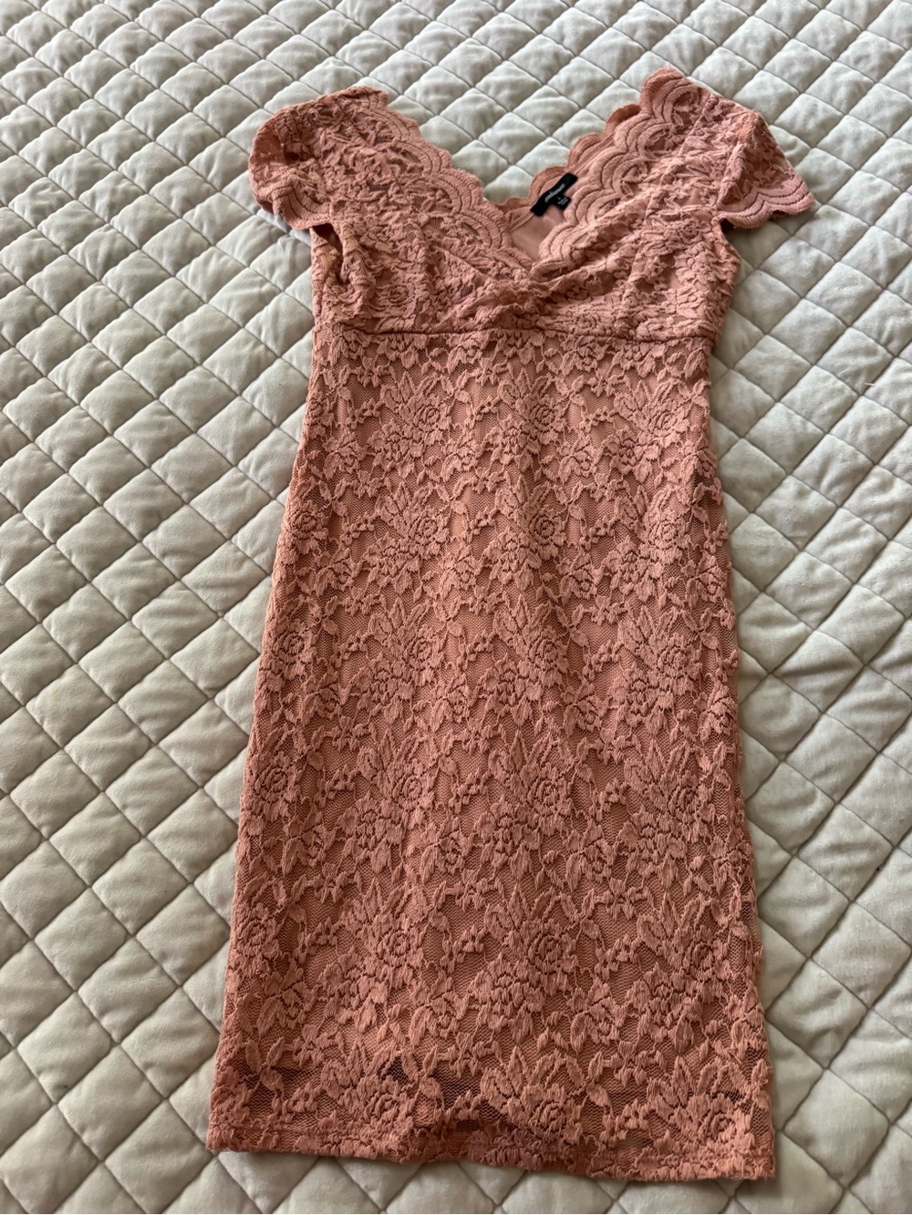 Ambiance Dusty Rose Lace Midi Dress